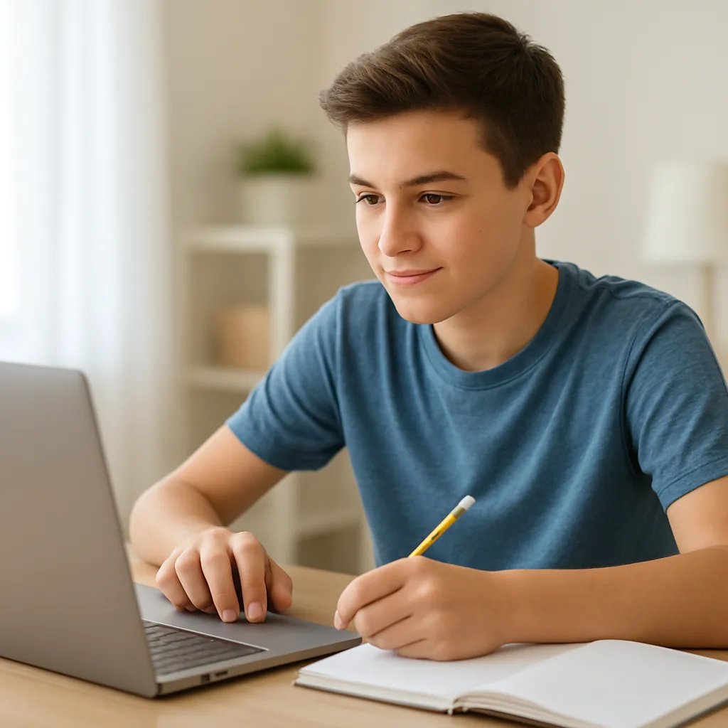 Online IB dersi alan öğrenci